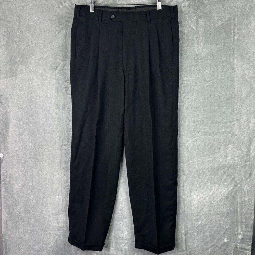 pierre cardin dress pants mens black wook trousers 34x30